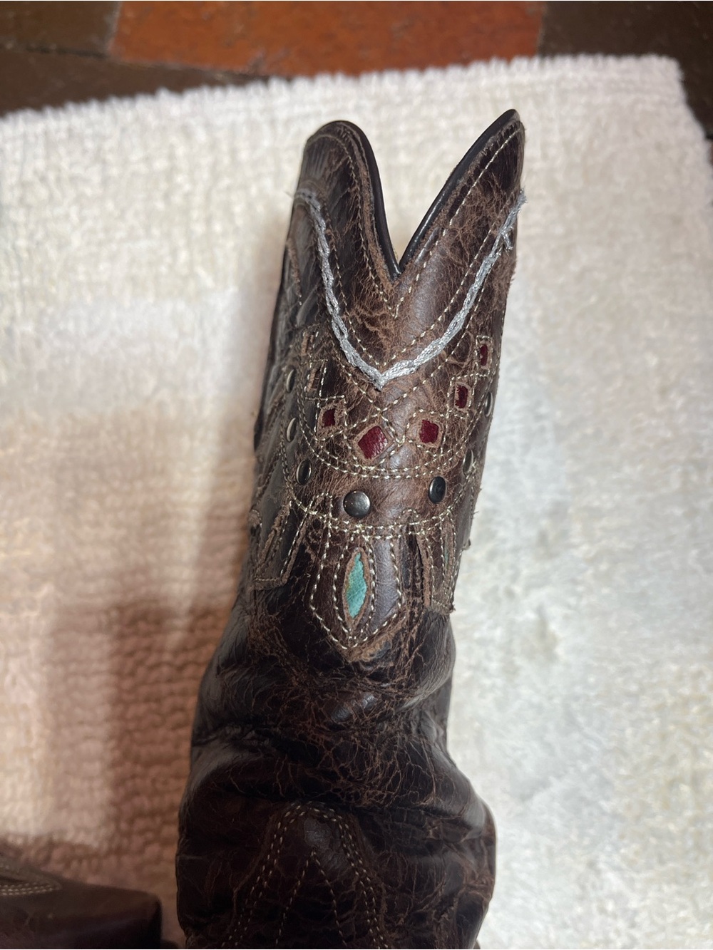 Tony llama women’s western cowgirl boots 10B Chocolate Perfectly distressed 1238 - Picture 3 of 9